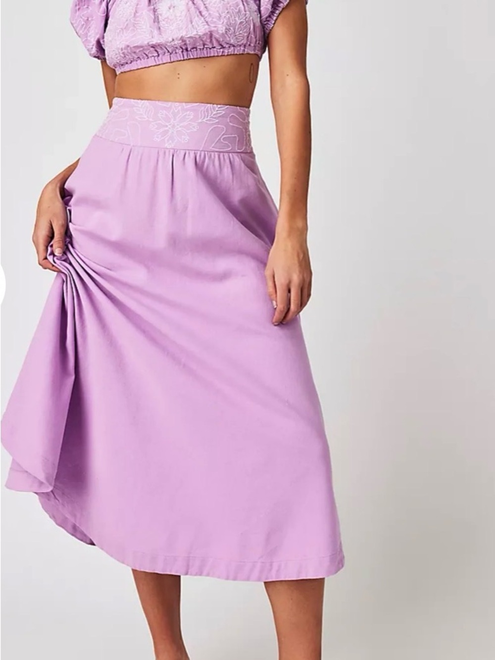 FREE PEOPLE lotus set Lilac Smocked Waist Maxi Skirt - Women - Picture 2 of 12